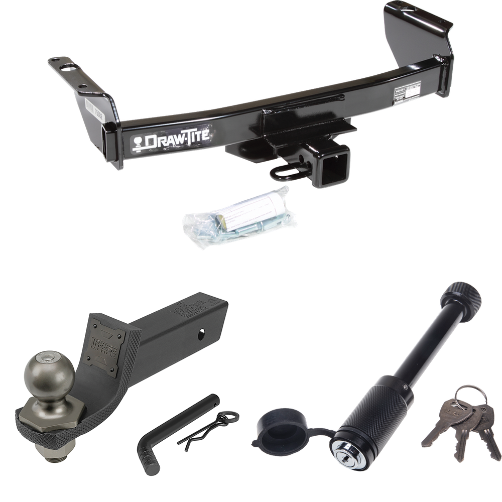 Fits 1983-1992 Ford Ranger Trailer Hitch Tow PKG + Interlock Tactical Starter Kit w/ 2" Drop & 2" Ball + Tactical Dogbone Lock (Excludes: GT Models) By Draw-Tite