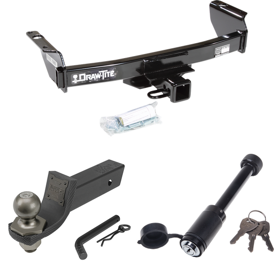 Fits 1983-1992 Ford Ranger Trailer Hitch Tow PKG + Interlock Tactical Starter Kit w/ 2" Drop & 2" Ball + Tactical Dogbone Lock (Excludes: GT Models) By Draw-Tite