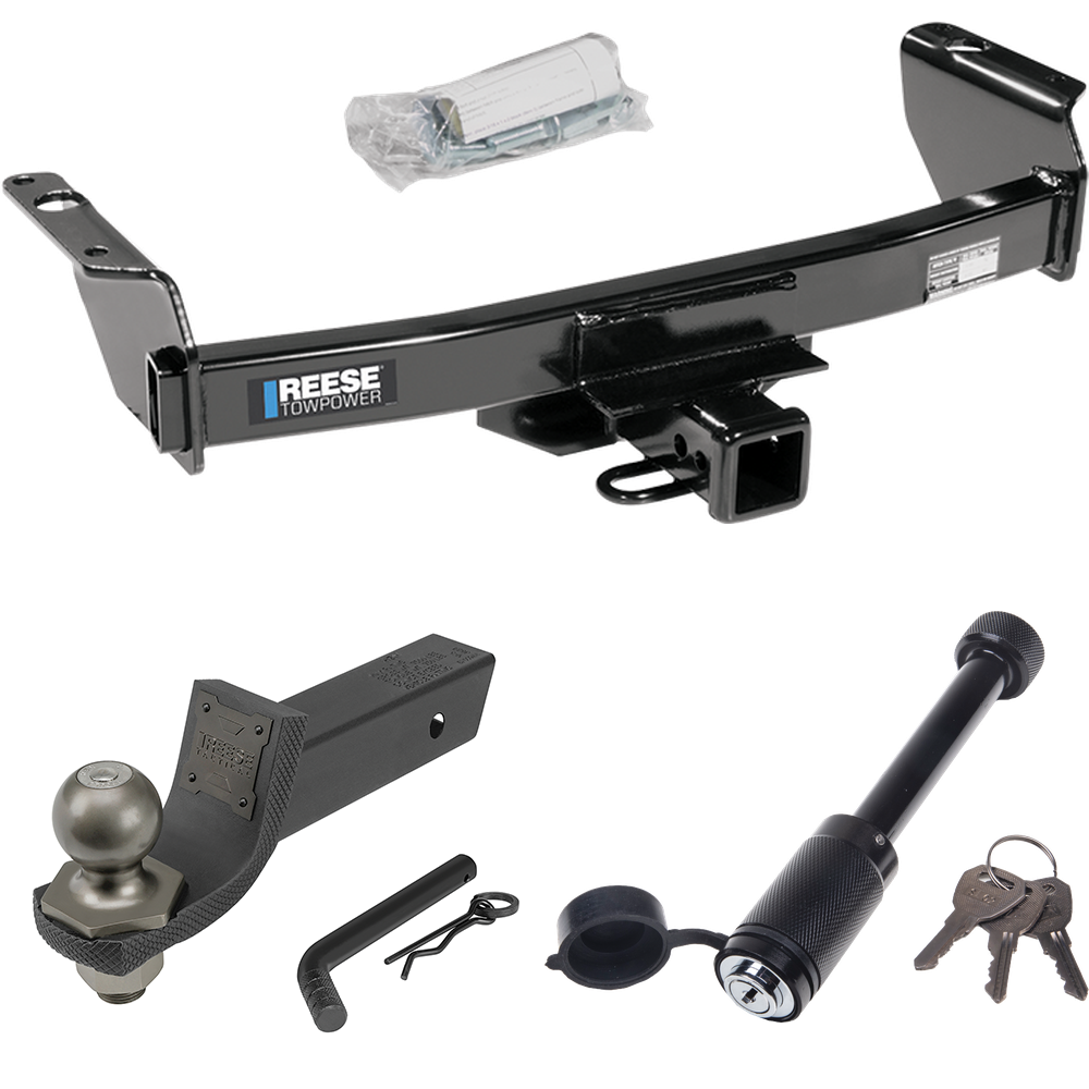 Fits 1983-1992 Ford Ranger Trailer Hitch Tow PKG + Interlock Tactical Starter Kit w/ 2" Drop & 2" Ball + Tactical Dogbone Lock (Excludes: GT Models) By Reese Towpower