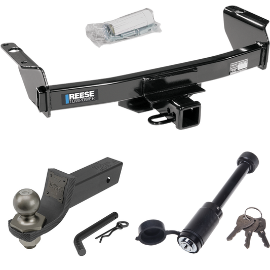 Fits 1983-1992 Ford Ranger Trailer Hitch Tow PKG + Interlock Tactical Starter Kit w/ 2" Drop & 2" Ball + Tactical Dogbone Lock (Excludes: GT Models) By Reese Towpower