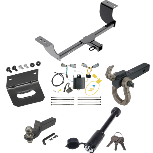 Fits 2015-2023 Chrysler 300 Trailer Hitch Tow PKG w/ 4-Flat Wiring + Interlock Tactical Starter Kit w/ 2" Drop & 2" Ball + Tactical Hook & Shackle Mount + Tactical Dogbone Lock + Wiring Bracket By Draw-Tite