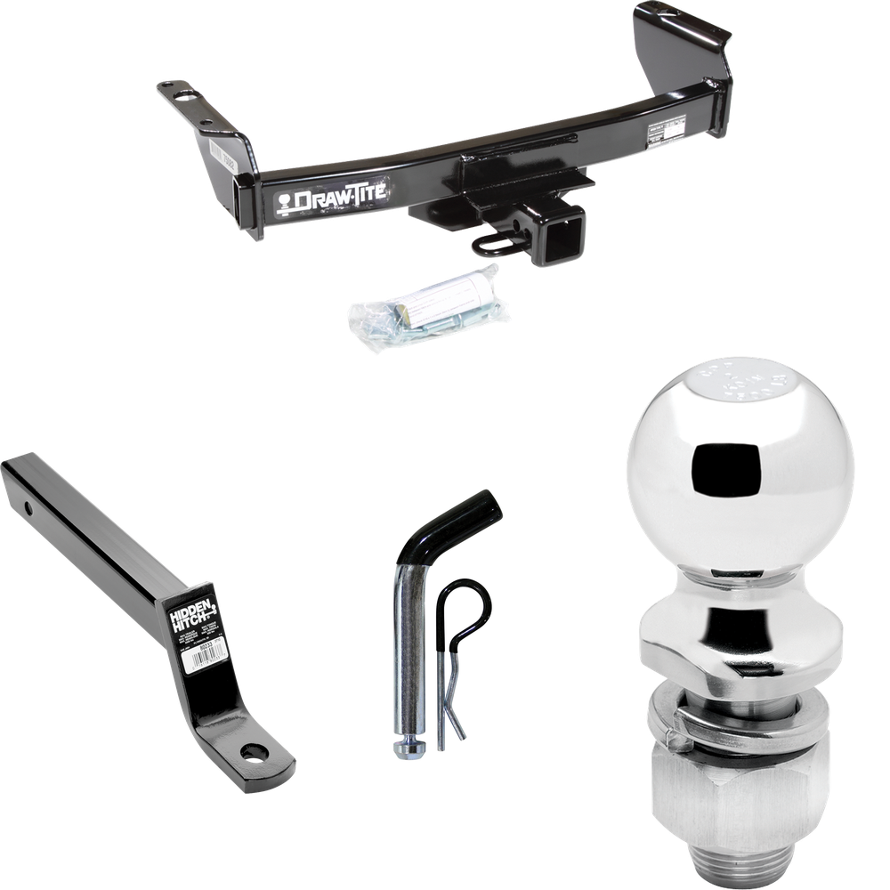 Fits 1994-1997 Mazda B2300 Trailer Hitch Tow PKG w/ Extended 16" Long Ball Mount w/ 4" Drop + Pin/Clip + 2" Ball By Draw-Tite