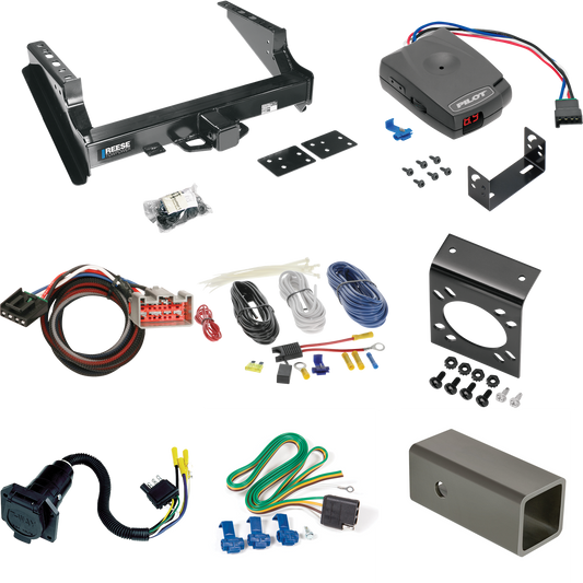 Fits 2008-2020 Ford F-450 Super Duty Trailer Hitch Tow PKG w/ Pro Series Pilot Brake Control + Plug & Play BC Adapter + 7-Way RV Wiring (Excludes: Cab & Chassis Models) By Reese Towpower