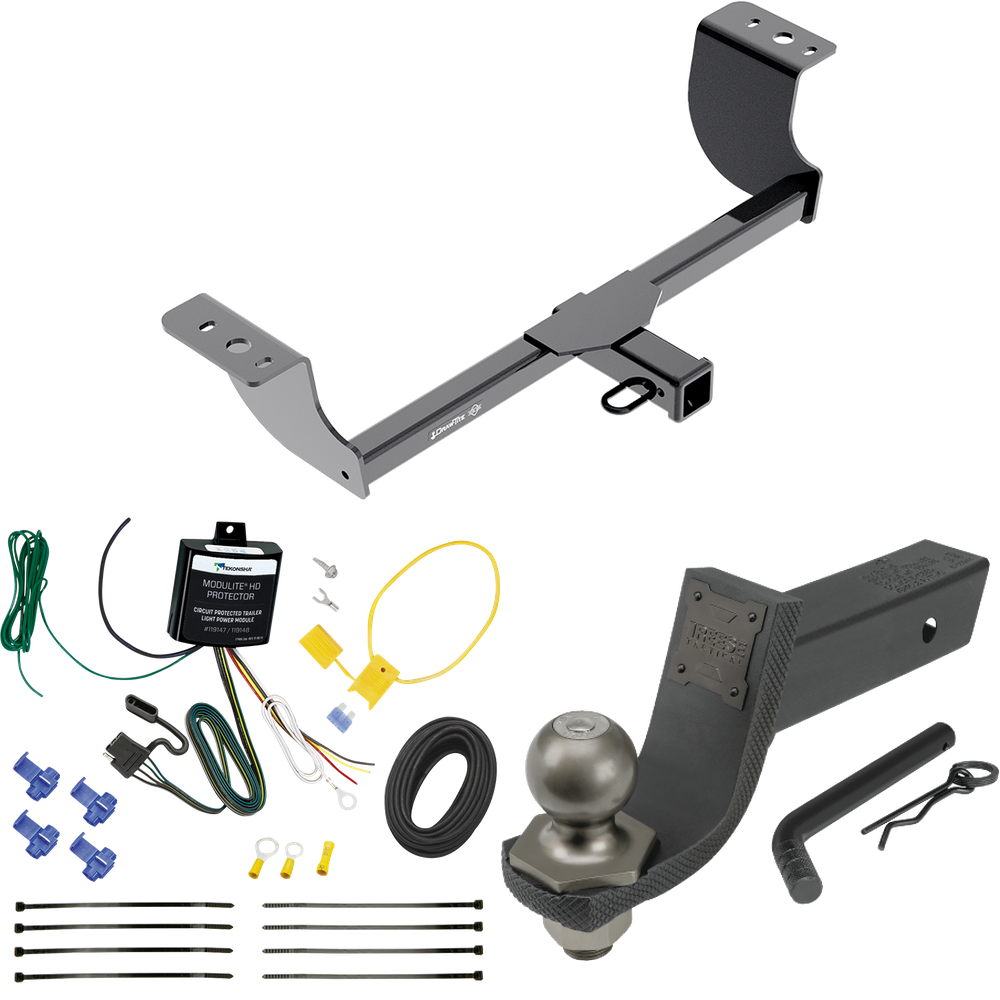 Fits 2005-2008 Dodge Magnum Trailer Hitch Tow PKG w/ 4-Flat Wiring + Interlock Tactical Starter Kit w/ 3-1/4" Drop & 2" Ball By Draw-Tite