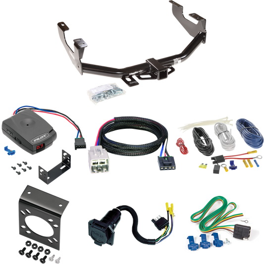 Fits 2005-2007 Ford F-250 Super Duty Trailer Hitch Tow PKG w/ Pro Series Pilot Brake Control + Plug & Play BC Adapter + 7-Way RV Wiring (Excludes: Cab & Chassis Models) By Draw-Tite