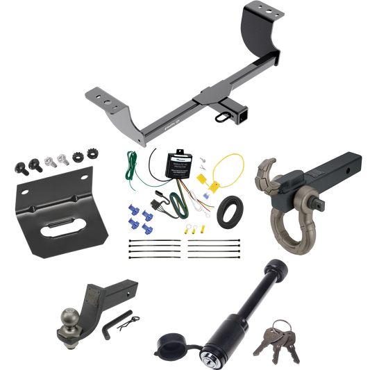 Fits 2008-2010 Chrysler 300 Trailer Hitch Tow PKG w/ 4-Flat Wiring + Interlock Tactical Starter Kit w/ 3-1/4" Drop & 2" Ball + Tactical Hook & Shackle Mount + Tactical Dogbone Lock + Wiring Bracket By Draw-Tite