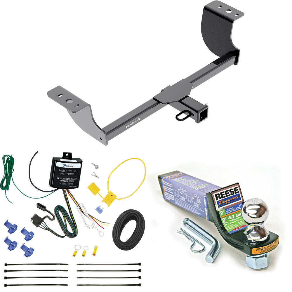 Se adapta al paquete de enganche de remolque Dodge Magnum 2005-2008 con cableado plano de 4 + kit de montaje de bola de inicio con caída de 2" y bola de 1-7/8" de Draw-Tite