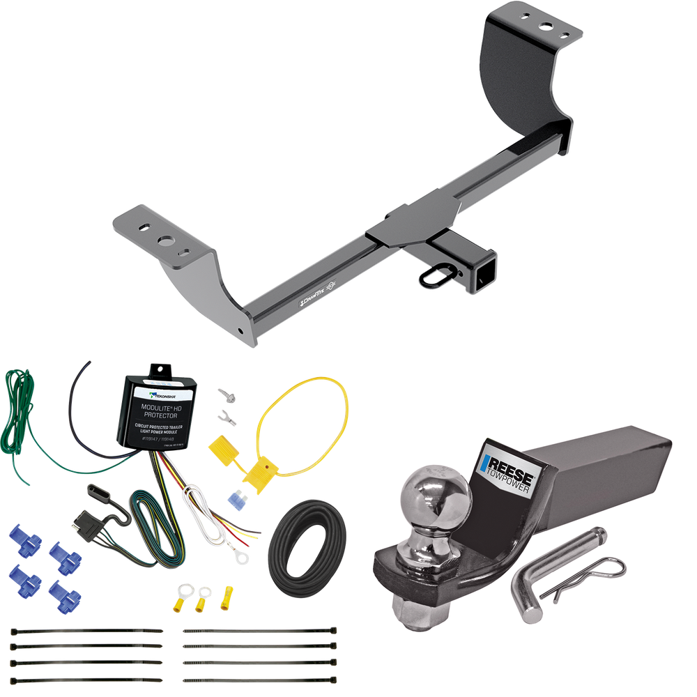 Fits 2008-2010 Chrysler 300 Trailer Hitch Tow PKG w/ 4-Flat Wiring + Starter Kit Ball Mount w/ 2" Drop & 2" Ball By Draw-Tite