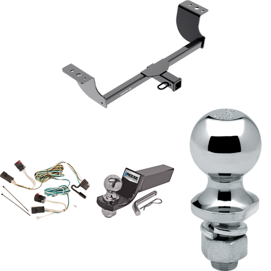 Fits 2006-2010 Dodge Charger Trailer Hitch Tow PKG w/ 4-Flat Wiring + Starter Kit Ball Mount w/ 2" Drop & 2" Ball + 1-7/8" Ball By Draw-Tite