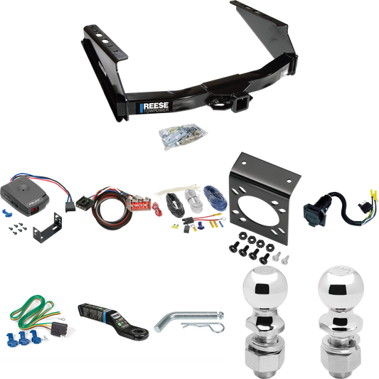 Fits 2002-2020 Ford F-250 Super Duty Trailer Hitch Tow PKG w/ Pro Series Pilot Brake Control + Plug & Play BC Adapter + 7-Way RV Wiring + 2" & 2-5/16" Ball & Drop Mount (Excludes: Cab & Chassis Models) By Reese Towpower