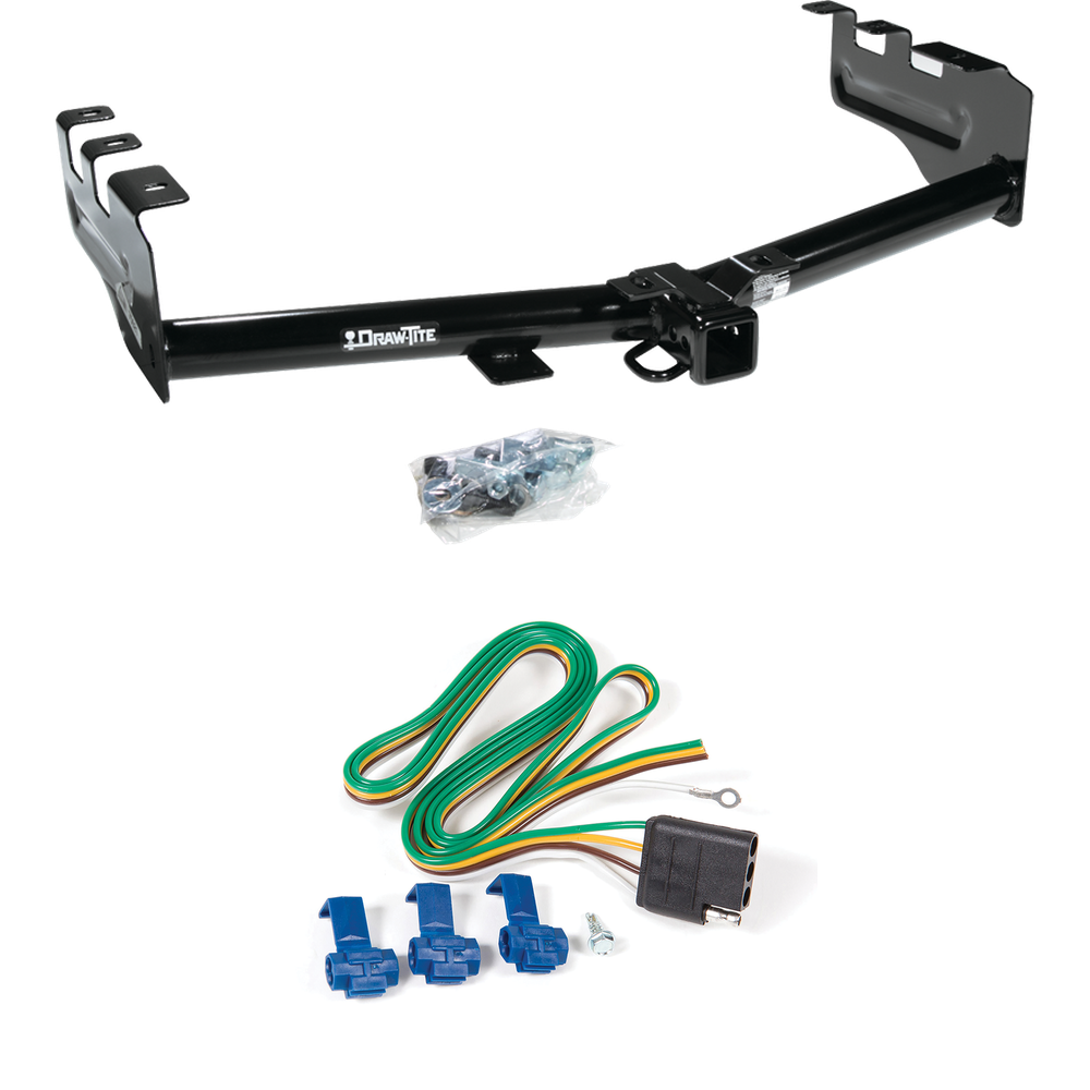 Fits 2001-2003 GMC Sierra 1500 HD Trailer Hitch Tow PKG w/ 4-Flat Wiring Harness By Draw-Tite