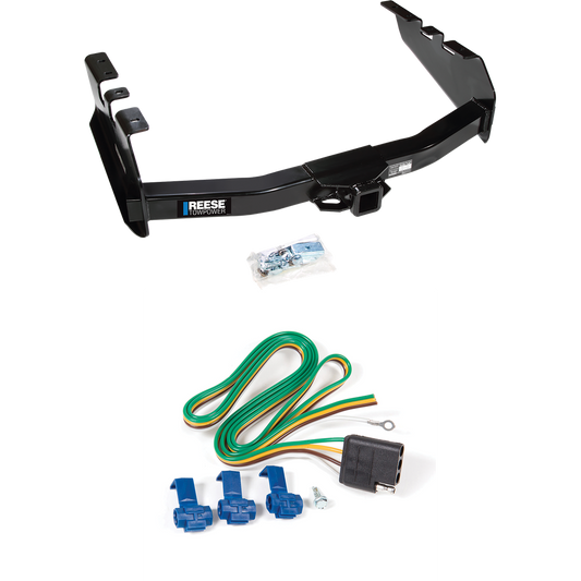 Fits 2001-2003 GMC Sierra 1500 HD Trailer Hitch Tow PKG w/ 4-Flat Wiring Harness By Reese Towpower