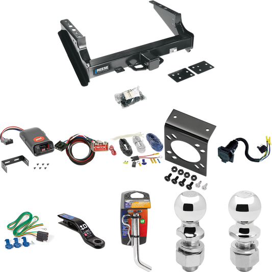 Fits 2021-2023 Ford F-450 Super Duty Trailer Hitch Tow PKG w/ Pro Series POD Brake Control + Plug & Play BC Adapter + 7-Way RV Wiring + 2" & 2-5/16" Ball & Drop Mount (Excludes: Cab & Chassis Models) By Reese Towpower