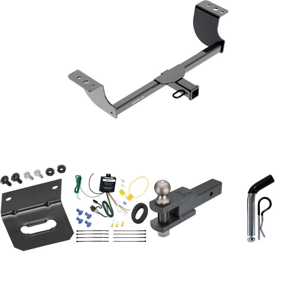 Fits 2005-2008 Dodge Magnum Trailer Hitch Tow PKG w/ 4-Flat Wiring Harness + Clevis Hitch Ball Mount w/ 2" Ball + Pin/Clip + Wiring Bracket By Draw-Tite