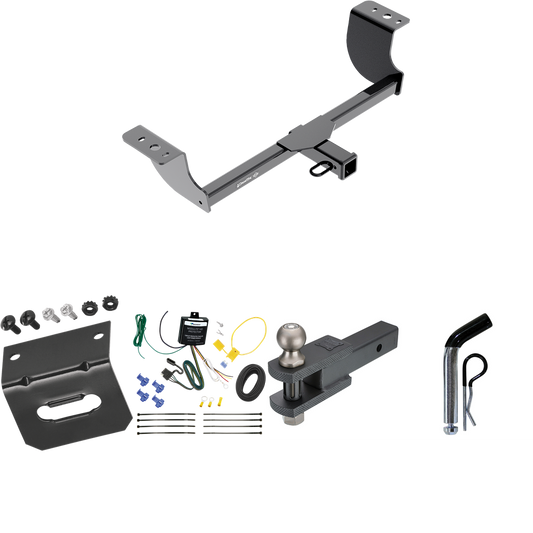 Fits 2005-2008 Dodge Magnum Trailer Hitch Tow PKG w/ 4-Flat Wiring Harness + Clevis Hitch Ball Mount w/ 2" Ball + Pin/Clip + Wiring Bracket By Draw-Tite