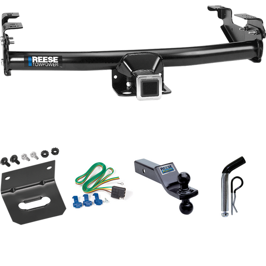 Fits 1971-1980 Dodge W200 Trailer Hitch Tow PKG w/ 4-Flat Wiring Harness + Dual Ball Ball Mount 1-7/8" & 2" Trailer Balls + Pin/Clip + Wiring Bracket By Reese Towpower