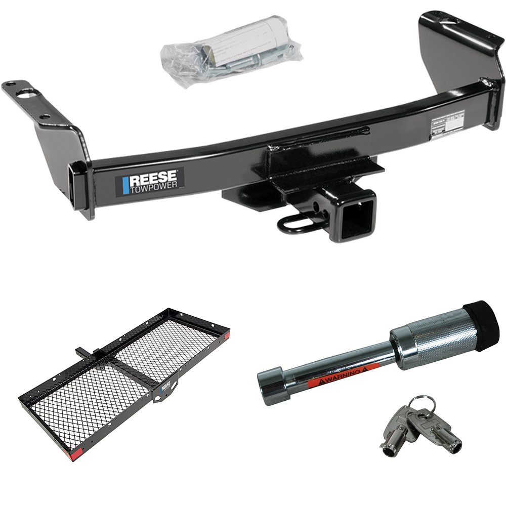 Fits 1994-2009 Mazda B4000 Trailer Hitch Tow PKG w/ 48" x 20" Cargo Carrier + Hitch Lock By Reese Towpower