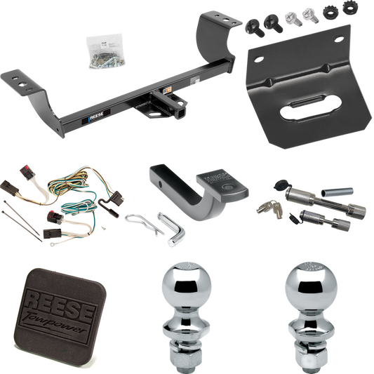 Fits 2008-2014 Dodge Challenger Trailer Hitch Tow PKG w/ 4-Flat Wiring Harness + Draw-Bar + 1-7/8" + 2" Ball + Wiring Bracket + Hitch Cover + Dual Hitch & Coupler Locks (Excludes: w/Quad Tip Exhaust Models) By Reese Towpower