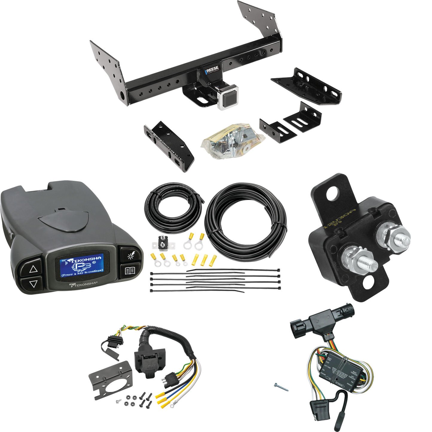 Fits 1994-2009 Mazda B4000 Trailer Hitch Tow PKG w/ Tekonsha Prodigy P3 Brake Control + 7-Way RV Wiring By Reese Towpower