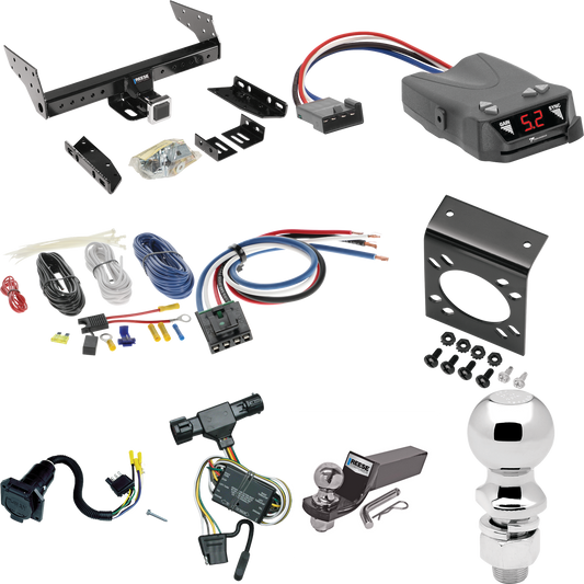 Fits 1994-2009 Mazda B2300 Trailer Hitch Tow PKG w/ Tekonsha Brakeman IV Brake Control + Generic BC Wiring Adapter + 7-Way RV Wiring + 2" & 2-5/16" Ball & Drop Mount By Reese Towpower