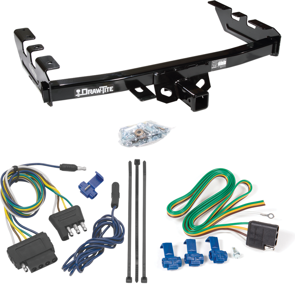 Fits 1999-2002 Chevrolet Silverado 1500 Trailer Hitch Tow PKG w/ 5-Flat Wiring Harness By Draw-Tite