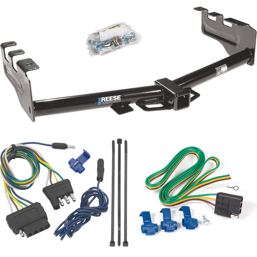 Fits 1999-2004 GMC Sierra 2500 Trailer Hitch Tow PKG w/ 5-Flat Wiring Harness By Reese Towpower