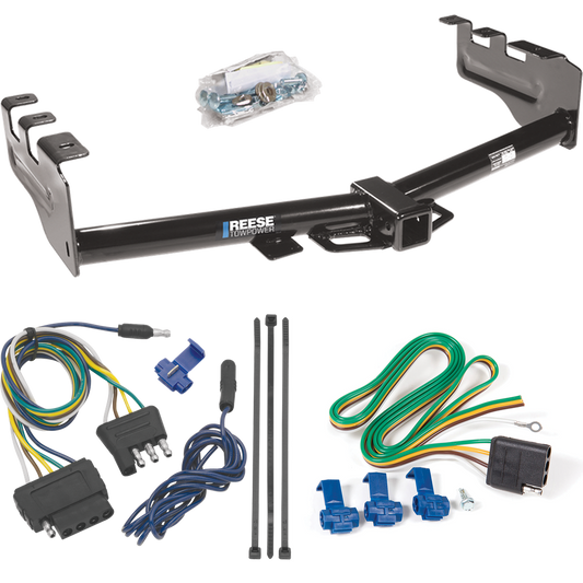 Fits 1999-2004 GMC Sierra 2500 Trailer Hitch Tow PKG w/ 5-Flat Wiring Harness By Reese Towpower