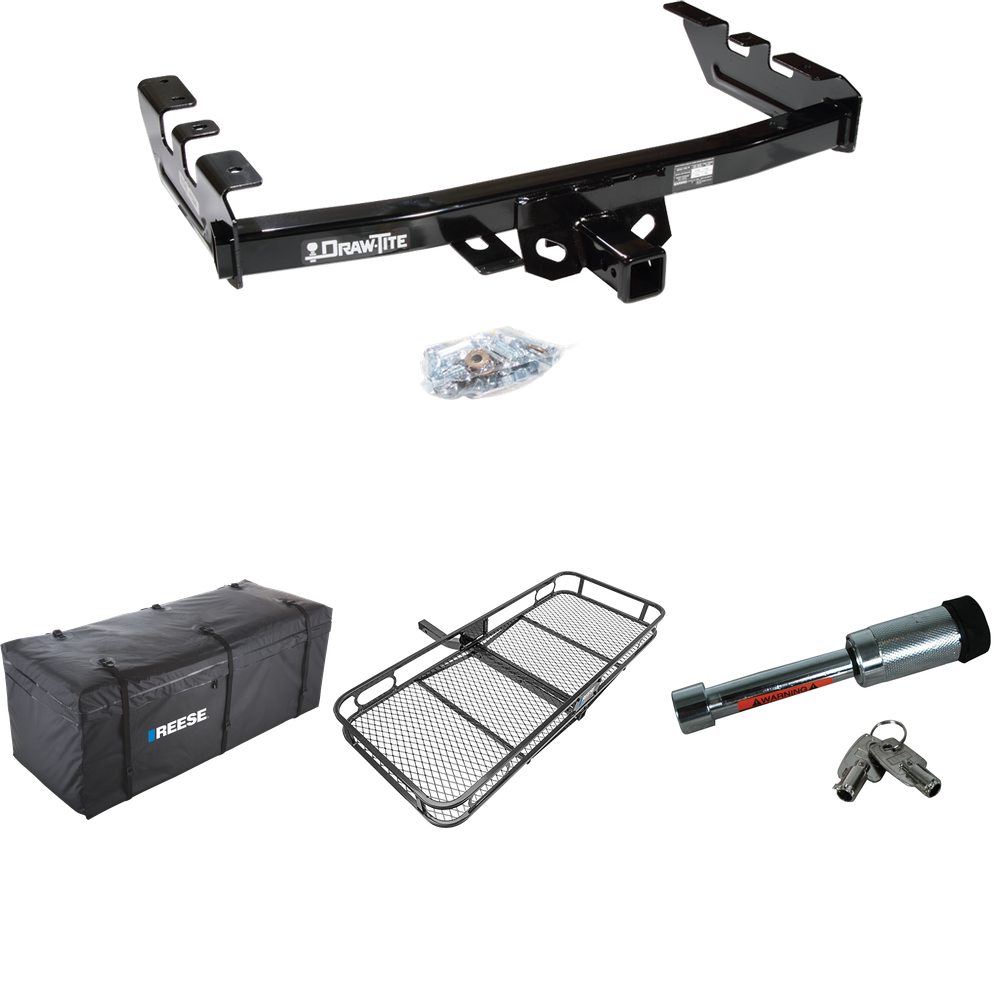 Se adapta al paquete de remolque con enganche para remolque Chevrolet Silverado 1500 2003-2007 con transportador de carga de 60" x 24" + bolsa de carga + bloqueo de enganche (para modelos (clásicos)) de Draw-Tite