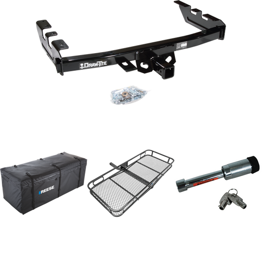 Se adapta al paquete de remolque con enganche para remolque Chevrolet Silverado 1500 2003-2007 con transportador de carga de 60" x 24" + bolsa de carga + bloqueo de enganche (para modelos (clásicos)) de Draw-Tite