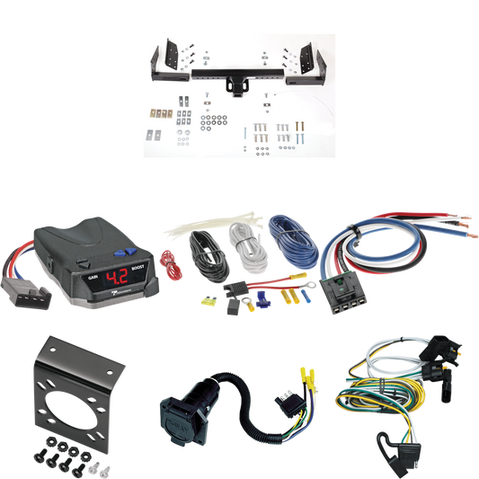 Fits 2000-2003 Ford Ranger Trailer Hitch Tow PKG w/ Tekonsha BRAKE-EVN Brake Control + Generic BC Wiring Adapter + 7-Way RV Wiring (Excludes: Flareside or w/Rear Fascia Models) By Reese Towpower