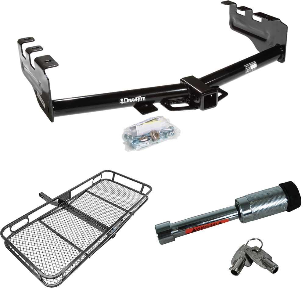 Se adapta al paquete de remolque con enganche para remolque Chevrolet Silverado 1500 HD 2005-2007 con transportador de carga de 60" x 24" + bloqueo de enganche (para modelos (clásicos)) de Draw-Tite