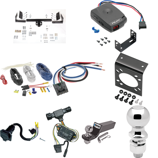 Fits 1994-2009 Mazda B-Series Trailer Hitch Tow PKG w/ Pro Series Pilot Brake Control + Generic BC Wiring Adapter + 7-Way RV Wiring + 2" & 2-5/16" Ball & Drop Mount By Reese Towpower