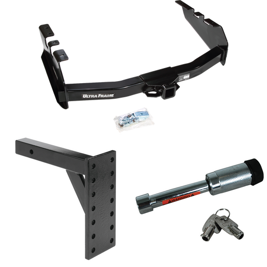 Fits 2001-2003 Chevrolet Silverado 1500 HD Trailer Hitch Tow PKG w/ 7 Hole Pintle Hook Mounting Plate + Hitch Lock By Draw-Tite