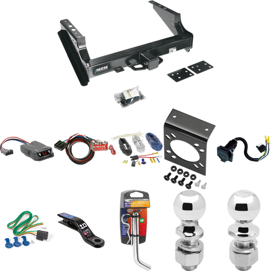 Fits 2021-2023 Ford F-450 Super Duty Trailer Hitch Tow PKG w/ Tekonsha Brakeman IV Brake Control + Plug & Play BC Adapter + 7-Way RV Wiring + 2" & 2-5/16" Ball & Drop Mount (Excludes: Cab & Chassis Models) By Reese Towpower