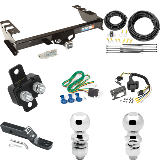 Fits 1999-2002 GMC Sierra 1500 Trailer Hitch Tow PKG w/ 7-Way RV Wiring + 2" & 2-5/16" Ball + Drop Mount By Reese Towpower