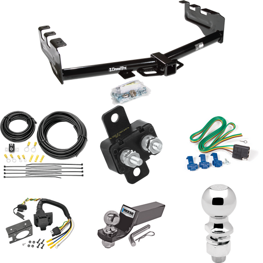 Se adapta al paquete de enganche de remolque Chevrolet Silverado 2500 1999-2002 con cableado RV de 7 vías + bola de 2" y 2-5/16" + soporte de caída de Draw-Tite