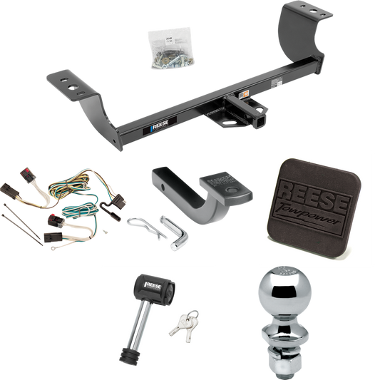 Fits 2008-2014 Dodge Challenger Trailer Hitch Tow PKG w/ 4-Flat Wiring Harness + Draw-Bar + 2" Ball + Hitch Cover + Hitch Lock (Excludes: w/Quad Tip Exhaust Models) By Reese Towpower