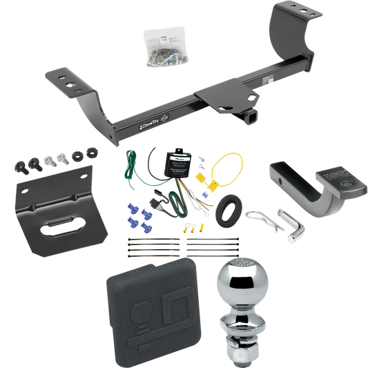 Se adapta al paquete de remolque con enganche para remolque Dodge Magnum 2005-2008 con arnés de cableado de 4 planos + barra de tracción + bola de 2" + soporte de cableado + cubierta de enganche de Draw-Tite