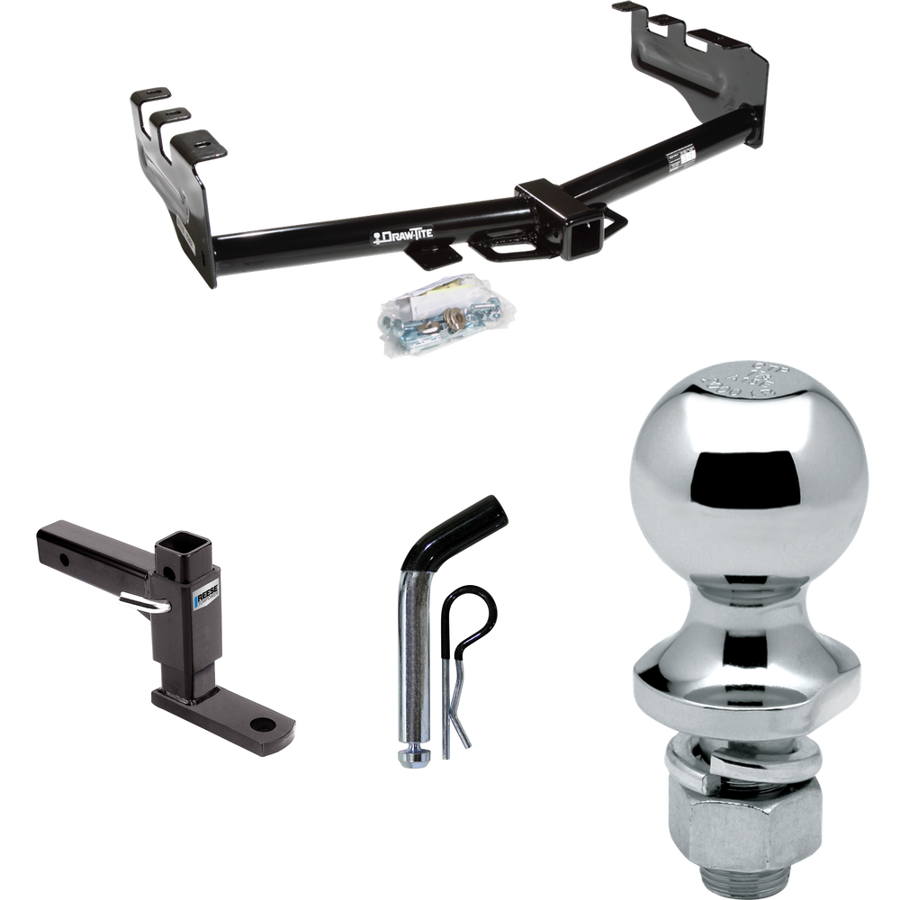 Fits 2003-2007 GMC Sierra 1500 Trailer Hitch Tow PKG w/ Adjustable Drop Rise Ball Mount + Pin/Clip + 1-7/8" Ball (For (Classic) Models) By Draw-Tite