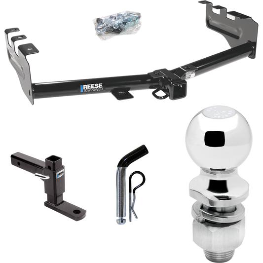 Fits 1999-2004 Chevrolet Silverado 2500 Trailer Hitch Tow PKG w/ Adjustable Drop Rise Ball Mount + Pin/Clip + 2" Ball By Reese Towpower