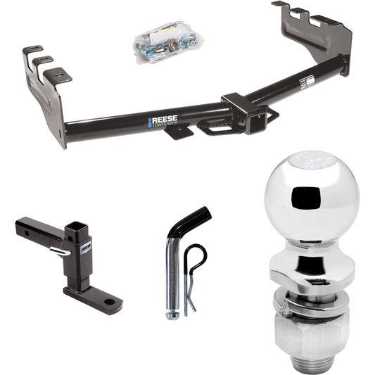 Fits 2007-2013 Chevrolet Silverado 1500 Trailer Hitch Tow PKG w/ Adjustable Drop Rise Ball Mount + Pin/Clip + 2" Ball By Reese Towpower