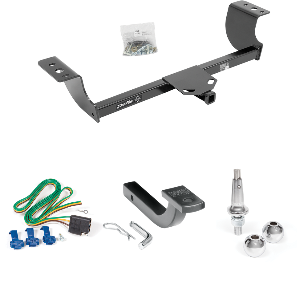 Fits 2005-2007 Chrysler 300 Trailer Hitch Tow PKG w/ 4-Flat Wiring Harness + Draw-Bar + Interchangeable 1-7/8" & 2" Balls By Draw-Tite