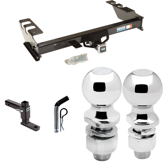 Fits 1999-2002 GMC Sierra 1500 Trailer Hitch Tow PKG w/ Adjustable Drop Rise Ball Mount + Pin/Clip + 2" Ball + 2-5/16" Ball By Reese Towpower