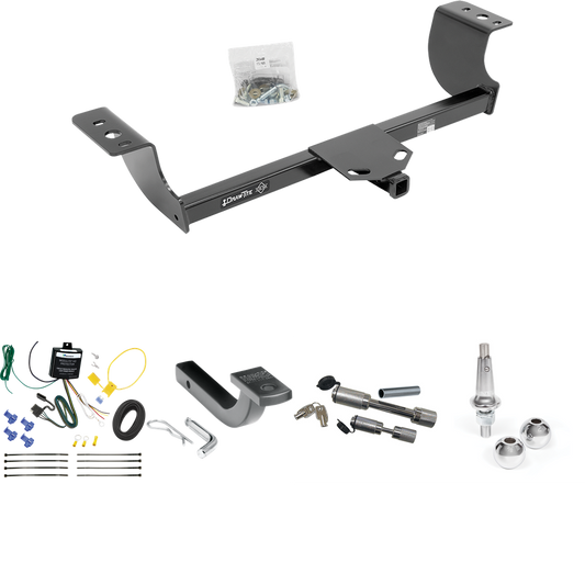 Fits 2008-2010 Chrysler 300 Trailer Hitch Tow PKG w/ 4-Flat Wiring Harness + Draw-Bar + Interchangeable 1-7/8" & 2" Balls + Dual Hitch & Coupler Locks By Draw-Tite