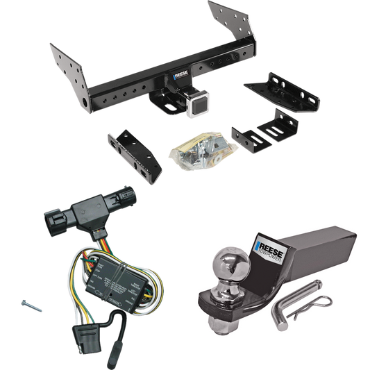 Fits 2002-2009 Mazda B2300 Trailer Hitch Tow PKG w/ 4-Flat Wiring + Starter Kit Ball Mount w/ 2" Drop & 2" Ball By Reese Towpower