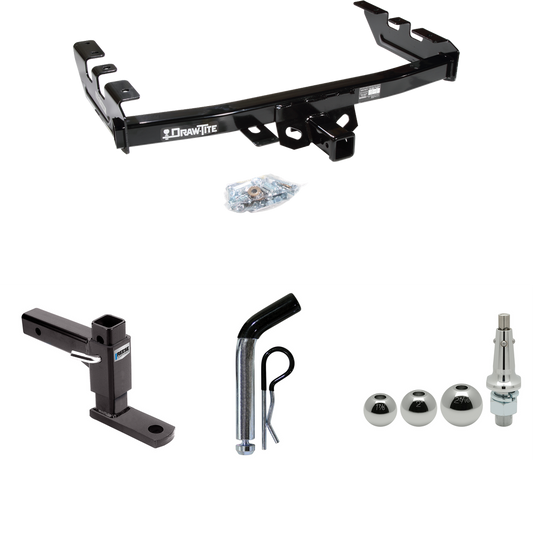 Fits 2003-2007 Chevrolet Silverado 1500 Trailer Hitch Tow PKG w/ Adjustable Drop Rise Ball Mount + Pin/Clip + Inerchangeable 1-7/8" & 2" & 2-5/16" Balls (For (Classic) Models) By Draw-Tite