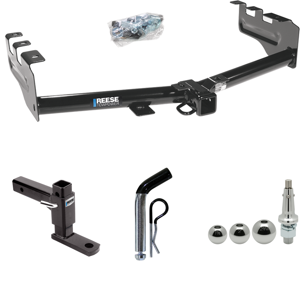 Se adapta al paquete de enganche de remolque GMC Sierra 1500 2007-2013 con soporte de bola ajustable + pasador/clip + bolas intercambiables de 1-7/8" y 2" y 2-5/16" de Reese Towpower