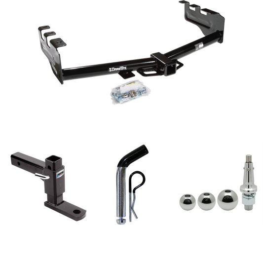 Fits 2003-2007 Chevrolet Silverado 1500 Trailer Hitch Tow PKG w/ Adjustable Drop Rise Ball Mount + Pin/Clip + Inerchangeable 1-7/8" & 2" & 2-5/16" Balls (For (Classic) Models) By Draw-Tite