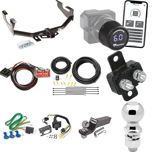 Fits 2002-2004 Ford F-250 Super Duty Trailer Hitch Tow PKG w/ Tekonsha Prodigy iD Bluetooth Wireless Brake Control + Plug & Play BC Adapter + 7-Way RV Wiring + 2" & 2-5/16" Ball & Drop Mount (Excludes: Cab & Chassis Models) By Reese Towpower