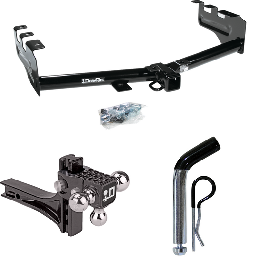 Fits 1999-2002 GMC Sierra 1500 Trailer Hitch Tow PKG w/ Adjustable Drop Rise Triple Ball Ball Mount 1-7/8" & 2" & 2-5/16" Trailer Balls + Pin/Clip By Draw-Tite